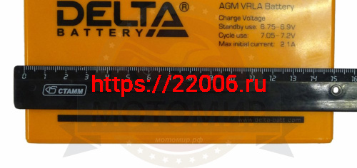 Аккумулятор  6В   7 А/ч, кислотный AGM ( Delta DTM 607)  для электро машинок (151*34*100) (НАБОР) фото 4