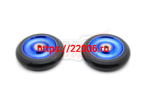 Колеса для самокатов ТРЮКОВЫХ 100мм с подш.(ЛИТЫЕ, цвета: зеленый,синий,красный) (пара)