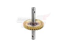 Вал Тарпан нижний с сварной шестерней (бронза) редуктора №3 (32 зуба)