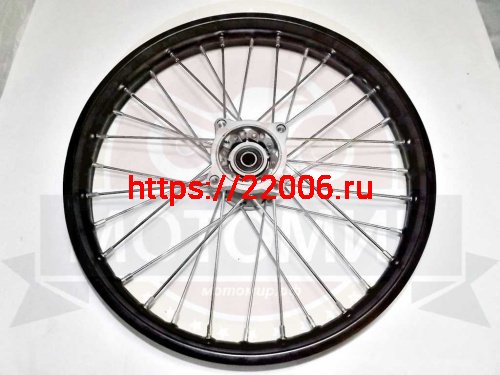 Обод 17" передний спицы,  диск. тормоз 1,4-17  (ПИТ-БАЙК) Fighter125 в сборе (ось D12 мм) 4 отв фото 2