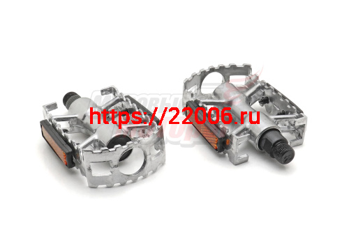 Педали алюминиевые (пара) "СТЕЛС" 9/16" со светоотражателем (blf-b5) серебро Педали алюминиевые (пара) "СТЕЛС" 9/16" со светоотражателем (blf-b5) серебро