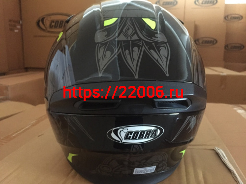 Шлем интеграл COBRA JK315, черный, с серой графикой(1), размеры XL фото 2