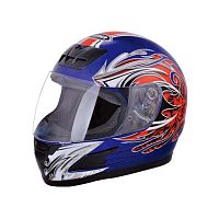 Мотошлем YM-802 синий (S) + дополнительное стекло синее