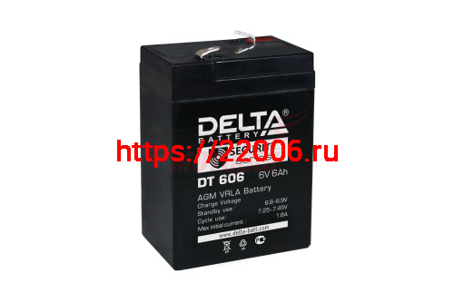 Аккумулятор герметичный 6В 6Ач DELTA DT606 AGM (70*47*101мм) для электро машинок Аккумулятор герметичный 6В 6Ач DELTA DT606 AGM (70*47*101мм) для электро машинок