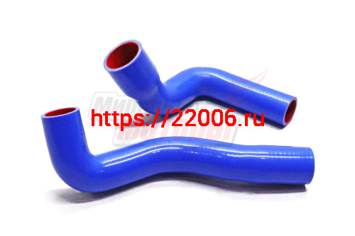 Патрубки радиатора ГАЗель Next силикон.,синие,армир.,комп.2шт. L400/370мм.d40,50/38мм.(HH0032)