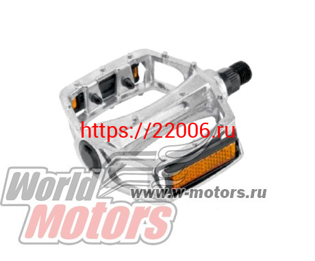 Педали алюминиевые (пара) "СТЕЛС" 9/16" со светоотражателем (blf-b8) серебро Педали алюминиевые (пара) "СТЕЛС" 9/16" со светоотражателем (blf-b8) серебро