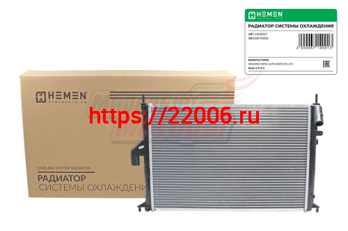 Радиатор охлаждения двигателя Renault Logan 08-, Sandero 08-, Largus 12- 1.4i/1.6i MT (HOSR027)