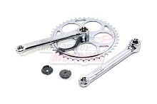 Шатуны 24" 44зуб./165мм (квадрат) (комплект)аналог "СТЕЛС" , хром