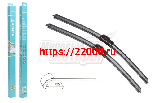 Щётки стеклоочистителя комплект 2шт. HEMEN 500/500 мм (HP5050A) Щётки стеклоочистителя комплект 2шт. HEMEN 500/500 мм (HP5050A)