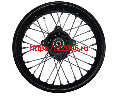 Обод 12" задний спицы,  диск. тормоз 1,85-12   ПИТ-БАЙК (32Н), в сборе, ось D12 мм (4 отв.звезды) фото 2