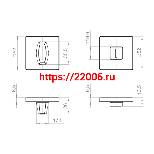 Ручка Fuaro (Фуаро) поворотная BK6.K.ZL52 BL-24 черный фото 3