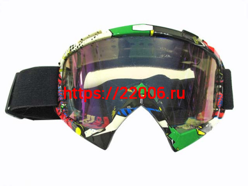 Очки J-8 оправа красно-белая, линза зеркально-синяя, резинка черная Очки J-8 оправа красно-белая, линза зеркально-синяя, резинка черная