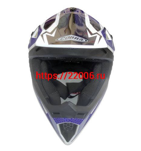 Шлем кроссовый COBRA EC H325, син/бел, крас/черн, бел/оранж, бел/лайм, син/жел., размер L фото 2