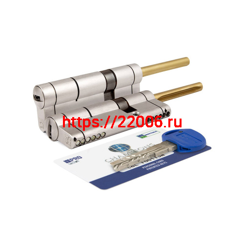 Цилиндровый механизм Mottura (Моттура) под вертушку (дл. шток) CP4P663101C5 (97 мм/61+10+26) МАТ.НИКЕЛЬ