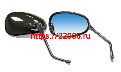 Зеркала заднего вида №32 пластик овальное хром,стойка с угла М8 Зеркала заднего вида №32 пластик овальное хром,стойка с угла М8