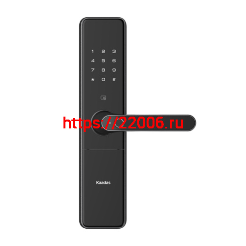 Замок врезной электронный с ручкой Kaadas S500 с отпечатком пальца, черный Замок врезной электронный с ручкой Kaadas S500 с отпечатком пальца, черный
