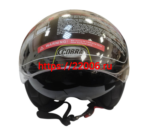 Шлем открытый COBRA EC H595, серый титан, синий, очки, размер M фото 3