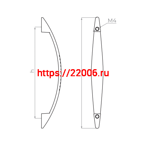 Ручка-скоба Ajax (Аякс) мебельная MB-H-002-96 мм CP хром фото 2