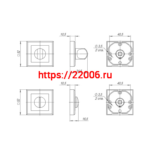 Ручка Punto (Пунто) поворотная BK6 QL SG/CP-4 матовое золото/хром фото 2