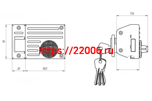 Замок Zenit (Зенит) накладной ЗН1-2.1 (белый) фото 2