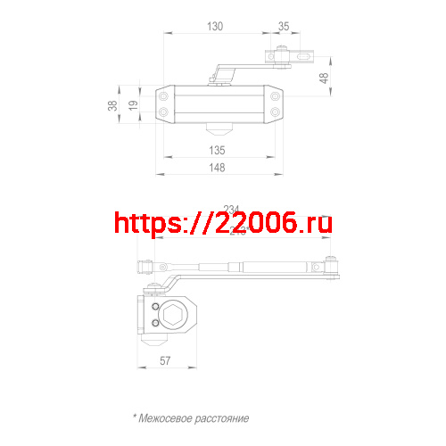 Доводчик Fuaro (Фуаро) дверной DC20-2 (DC-202) AL до 45 кг (алюминий) фото 3 Доводчик Fuaro (Фуаро) дверной DC20-2 (DC-202) AL до 45 кг (алюминий) фото 3