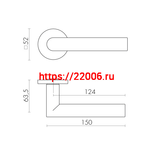 Ручка Fuaro (Фуаро) раздельная R.SLR52.BARREL SSC-16 сатинированный хром фото 2