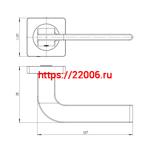 Ручка Ajax (Аякс) раздельная K.JK51.SPLINE (SPLINE JK) SSC-16 сатинированный хром фото 2