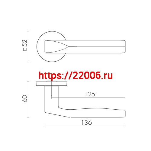 Ручка Fuaro (Фуаро) раздельная R.SLR52.PRIZMA GR-23 графит фото 2