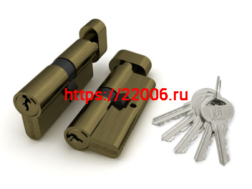 Цилиндровый Fuaro (Фуаро) механизм (100 ZM/60) 1000ZMKnob60(25+10+25) AB бронза 5Key с вертушкой Цилиндровый Fuaro (Фуаро) механизм (100 ZM/60) 1000ZMKnob60(25+10+25) AB бронза 5Key с вертушкой