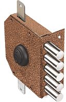 Замок Elbor (Эльбор) накладной Гранит 1.06.52.КМА никель, сув., 5 риг., тяги, зап. коробка, медный антик /20433/