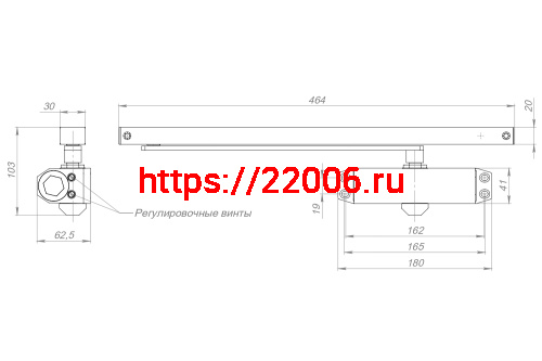 Доводчик Ajax (Аякс) дверной DCTR40-100 slide BR коричневый фото 2