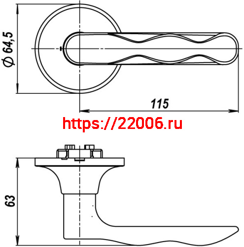 Ручка Fuaro (Фуаро) защелка DK624/BL CP-ET (624/BL CP-E) (кл/фик.) хром фото 2