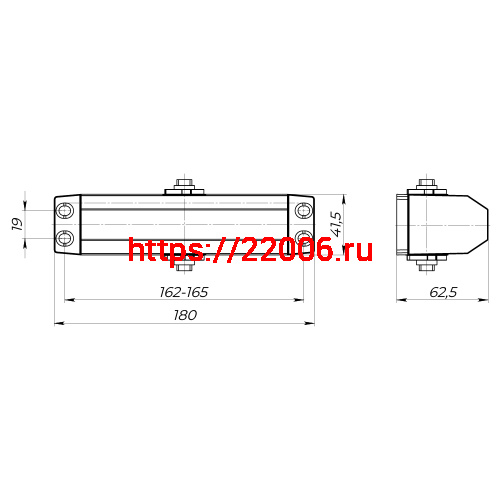 Доводчик Ajax (Аякс) дверной DCTR80-140 (TDR-140) 80-140кг WH белый фото 3