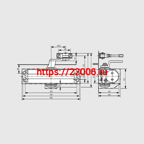 Доводчик Dorma (Дорма) дверной TS 77 EN3, с рычажной тягой, белый фото 2 Доводчик Dorma (Дорма) дверной TS 77 EN3, с рычажной тягой, белый фото 2