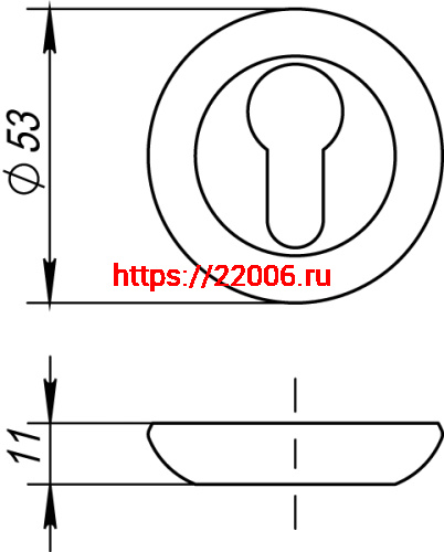 Накладка Fuaro (Фуаро) под цилиндр ET.R.RM54 (ET RM) SG/GP-4 матовое золото/золото фото 3