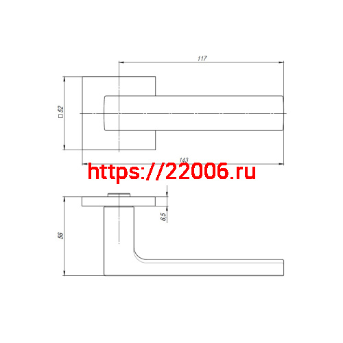 Ручка Armadillo (Армадилло) раздельная K.USS52.SKY (SKY USS) CP-8 хром фото 2 Ручка Armadillo (Армадилло) раздельная K.USS52.SKY (SKY USS) CP-8 хром фото 2
