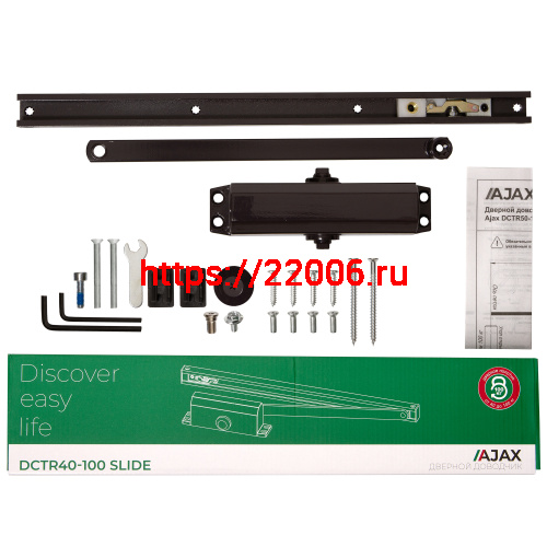 Доводчик Ajax (Аякс) дверной DCTR40-100 slide BR коричневый фото 3