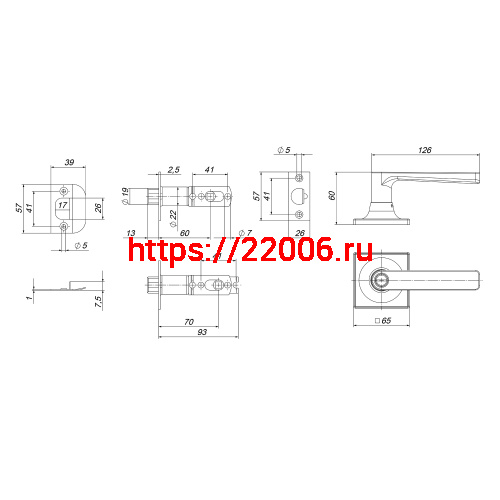Ручка Punto (Пунто) защелка DK710/BL BL-ET (кл./фик.) черный фото 3