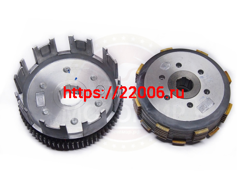Барабан сцепления CB250 см3 Zongshen ZS 170MM-2 в сборе (8 паз+8 полупаз) 6 болт 7 диск (100103318) фото 3