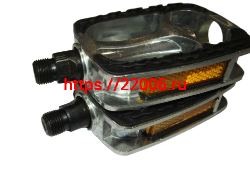 Педали Вело алюминий+резиновые вставки МТВ 121х74мм, катафот (EPD-29) фото 2 Педали Вело алюминий+резиновые вставки МТВ 121х74мм, катафот (EPD-29) фото 2