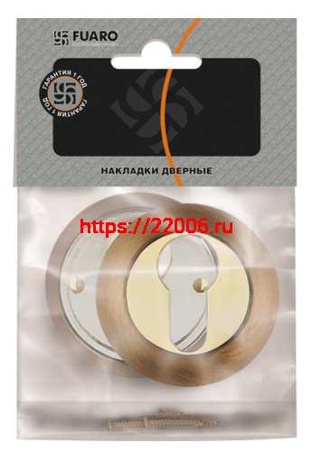 Накладка Fuaro (Фуаро) под цилиндр ET.R.RM54 (ET RM) SG/GP-4 матовое золото/золото фото 2