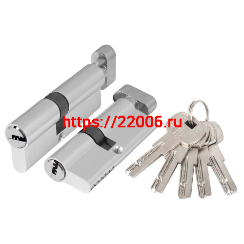 Цилиндровый Ajax (Аякс) механизм (AZ202/100) AZ2002Knob100 (40+10+50) CP хром с вертушкой
