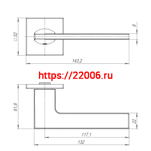 Ручка Punto (Пунто) раздельная K.ARC.Q52.MAIN SN-3 мат.никель фото 2 Ручка Punto (Пунто) раздельная K.ARC.Q52.MAIN SN-3 мат.никель фото 2