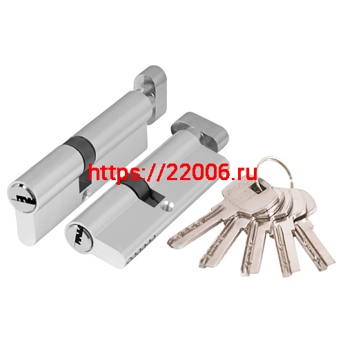 Цилиндровый Ajax (Аякс) механизм (AX202/80) AX2002Knob80 (40+10+30) CP хром с вертушкой