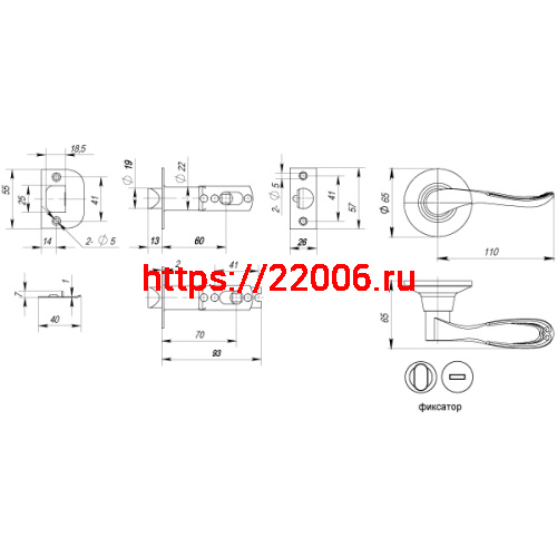 Ручка Punto (Пунто) защелка DK630 PB-BK (6030 PB-B) (фик.) золото фото 3