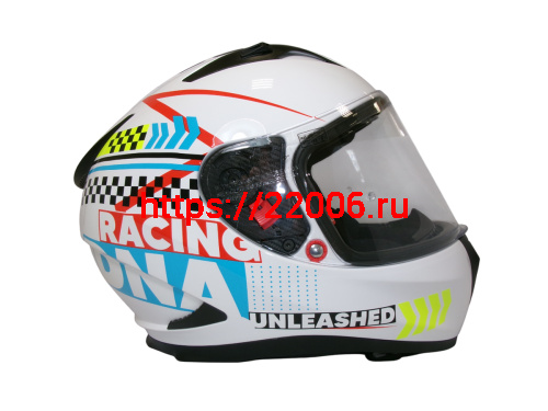 Шлем TVS RACING (Индия) STREET D/V WHITE YELLOW размер M, + пинлок в комплекте, очки фото 4