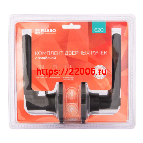 Ручка Fuaro (Фуаро) защелка DK620/BL BL-ET (620/BL BL-E) (кл/фик.) черный фото 2