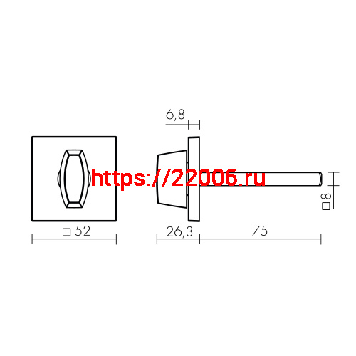 Ручка Fuaro (Фуаро) поворотная BKW8x75.K.TRG52 BL-24 черный фото 3 Ручка Fuaro (Фуаро) поворотная BKW8x75.K.TRG52 BL-24 черный фото 3
