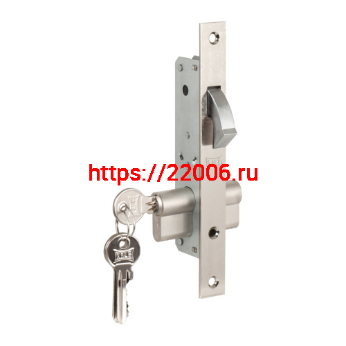 Замок Kale kilit (Кале килит) врезной цилиндровый узкопрофильный 201 (20 mm) (никель), 3 кл.