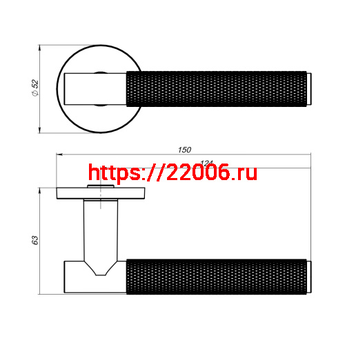 Ручка Fuaro (Фуаро) раздельная R.SLR52.ABRASIVE CP-8 хром фото 2